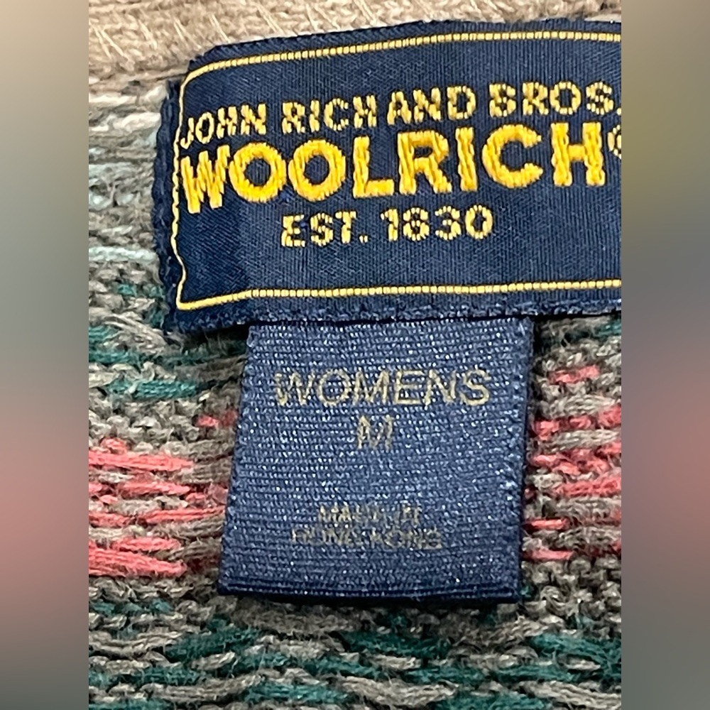 Woolrich Women Size Medium Faire Isle Cotton Sweater Vest Tan Preppy 90s Y2K - Picture 8 of 8